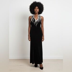 Casandra Stone Sequins Dress w/ Long Full Skirt.  10/12